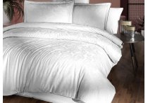 Постельное белье сатин Premium La Romano - Vandela White (Турция), полуторный